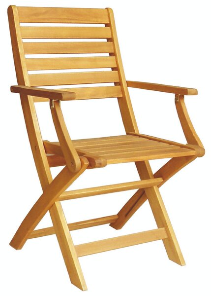 Sedia da Giardino Pieghevole con Braccioli in Legno Soriani Bali