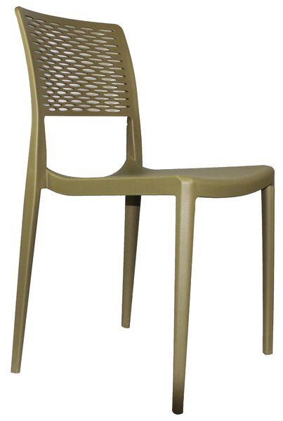 Set 4 Sedie da Giardino in Polipropilene Vandi Verde Militare