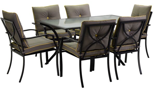 Set Tavolo + 6 Sedie in Metallo Taranto Antracite