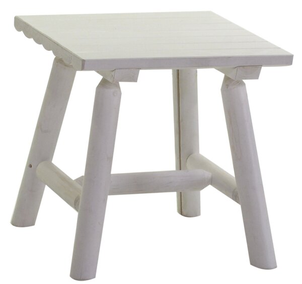Tavolino da Giardino Quadrato in Legno Kyoto Bianco
