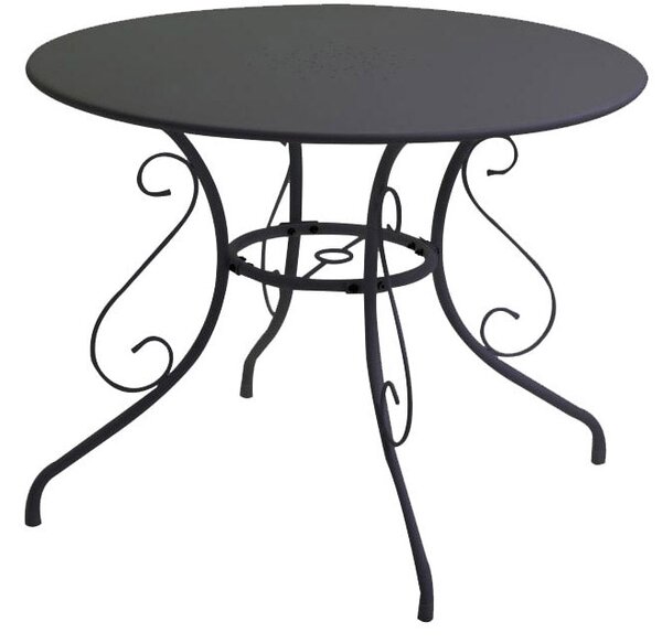 Tavolo da Giardino Rotondo Ø95cm in Metallo Old Antracite