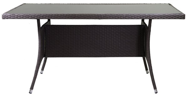 Tavolo da Giardino Rettangolare in Polyrattan Providence Grigio