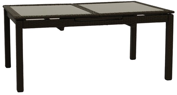 Tavolo da Giardino Rettangolare Allungabile 160/220cm in Polyrattan Adila Noce