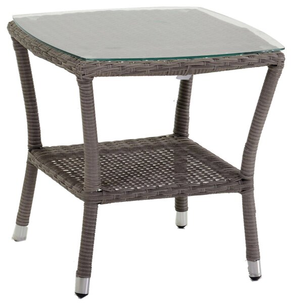 Tavolino da Giardino Quadrato in Polyrattan Atlanta Grigio
