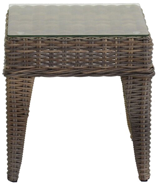Tavolino da Giardino Quadrato in Polyrattan Baltimora Grigio