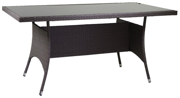 Tavolo da Giardino Rettangolare in Polyrattan Providence Grigio