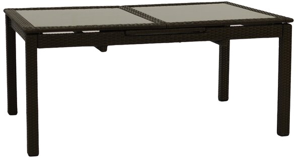 Tavolo da Giardino Rettangolare Allungabile 200/260cm in Polyrattan Adila Noce