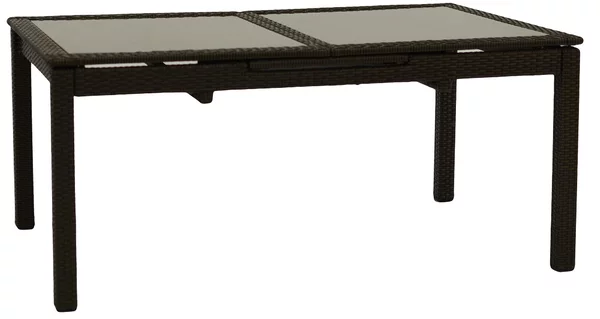 Tavolo da Giardino Rettangolare Allungabile 200/260cm in Polyrattan Adila Noce