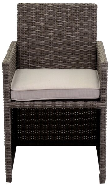 Set Tavolo + Sedie da Giardino in Polyrattan Atlanta Grigio
