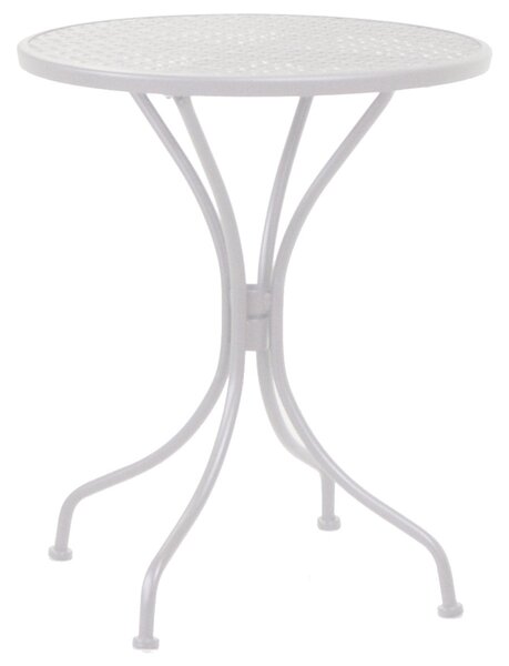Tavolo da Giardino Rotondo Ø60cm in Acciaio Ivrea Bianco