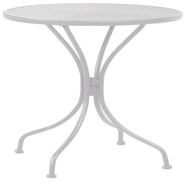 Tavolo da Giardino Rotondo Ø90cm in Acciaio Ivrea Bianco