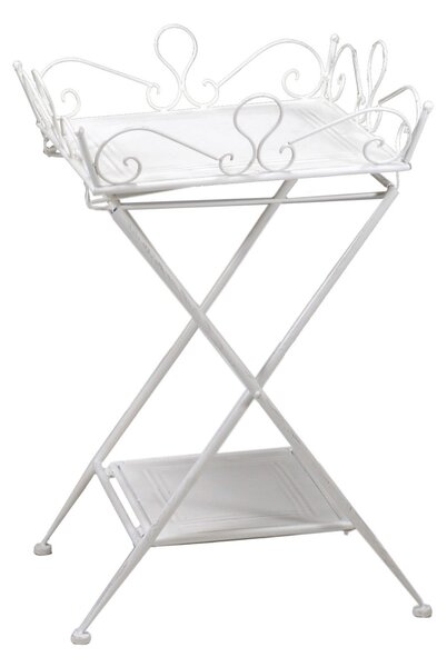 Tavolino da Giardino in Metallo 40x40H63cm Portofino Bianco