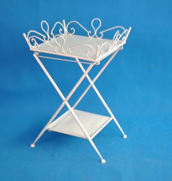 Tavolino da Giardino in Metallo 40x40H63cm Portofino Bianco