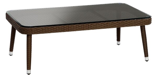 Tavolino da Giardino in Polyrattan 121x71H43cm Adila Class Noce