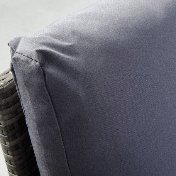 Set Salotto da Giardino Divano Angolare Tavolo e 2 Pouf in Polyrattan Bertozzi Ilaria Grigio