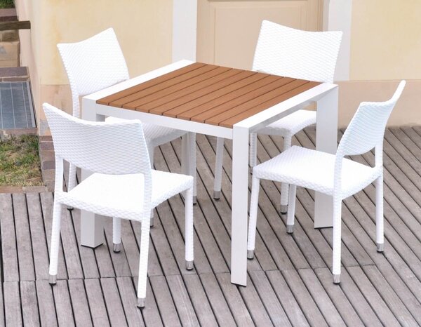Tavolo da Giardino in Polywood 90x90H77cm Adila Noce