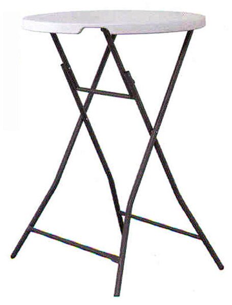 Tavolino Tondo Alto da Catering Ø80 cm in Polietilene Vorghini Bianco