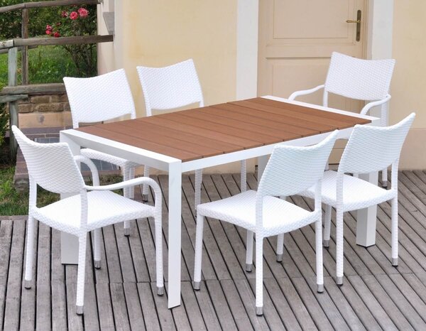 Tavolo da Giardino in Polywood 160x90H77cm Adila Noce