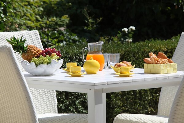 Tavolo da Giardino in Polywood 90x90H77cm Adila Bianco