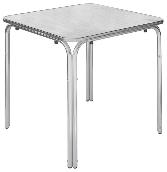 Tavolo Quadrato Impilabile da Giardino in Alluminio e Acciaio 70x70 cm Vorghini