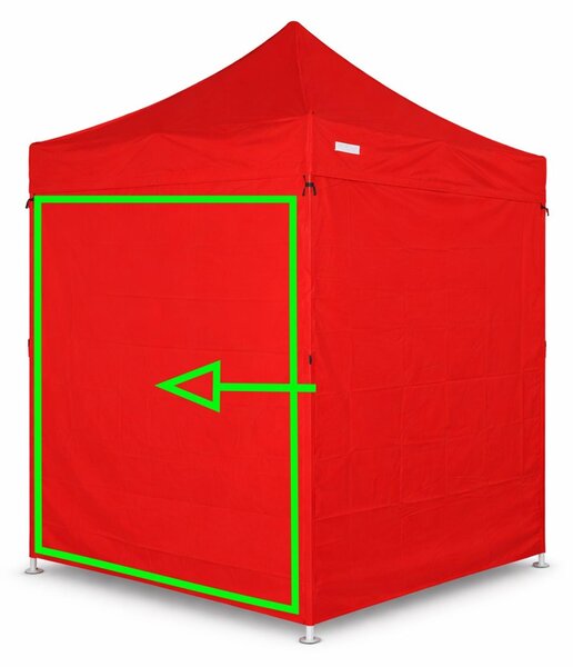 Parete laterale 2 m per gazebo pieghevoli ALU 2x2 m – PVC 450 g/m², impermeabile - Rosso