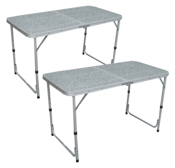 Set 2 Tavoli Rettangolari Pieghevoli da Catering 120x60x74 cm Vorghini