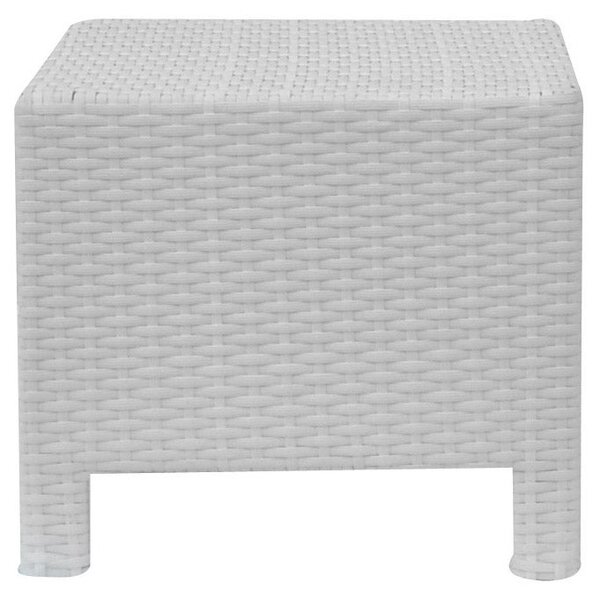 Tavolino da Giardino 45x45 cm in Wicker Vorghini Ravenna Bianco