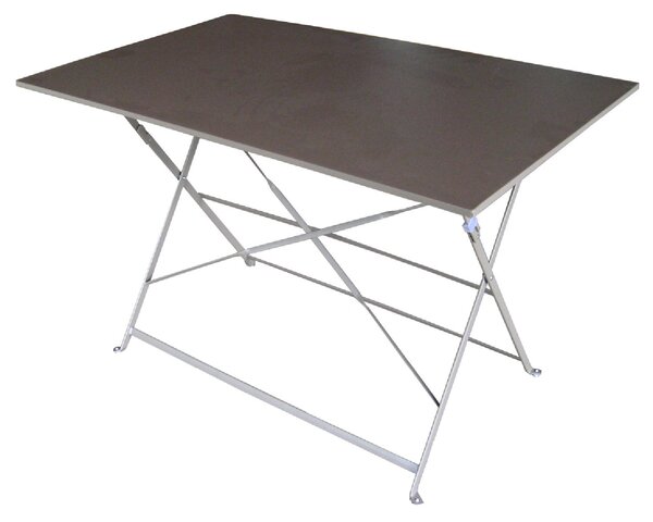 Tavolo Rettangolare da Giardino 110x70 cm in Ferro Vorghini Bistrò Tortora