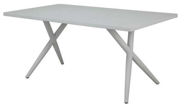 Tavolo Rettangolare da Giardino 160x90 cm in Alluminio Vorghini Pegli Bianco