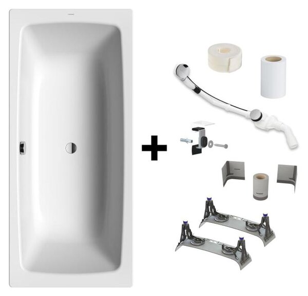 Vasca da bagno Kaldewei CAYONO DUO, modello 724, dimensioni 170 x 75 cm, completa di kit di installazione BIS 5042