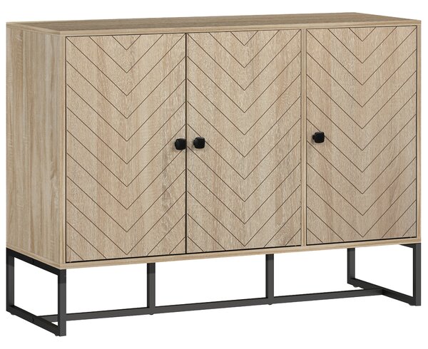 HOMCOM Buffet per soggiorno mobile contenitore armadio cucina con 2 ante e ripiani regolabili 108 x 40 x 80 cm, rovere | Aosom Italy