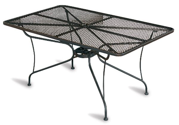 Tavolo Rettangolare da Giardino 150x90 cm in Ferro Vorghini Cannobio Nero