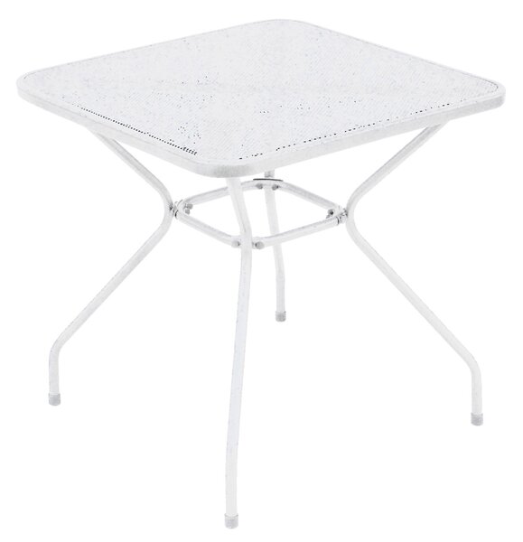 Tavolo Quadrato da Giardino 70x70 cm in Ferro Vorghini Bardolino Avorio