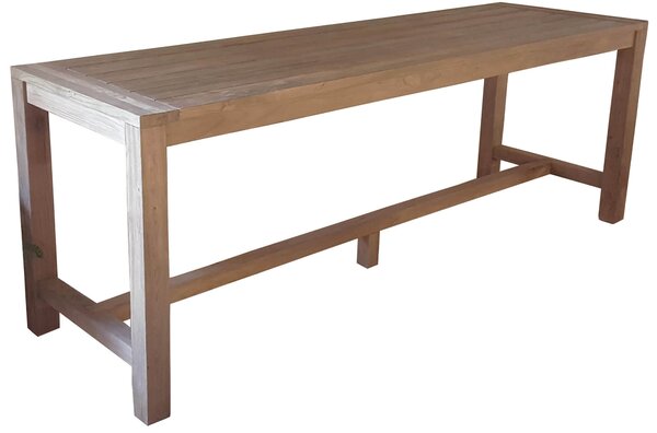 Tavolo Bancone Bar da Giardino 250x75 cm in Legno Teak Riciclato Vorghini Java