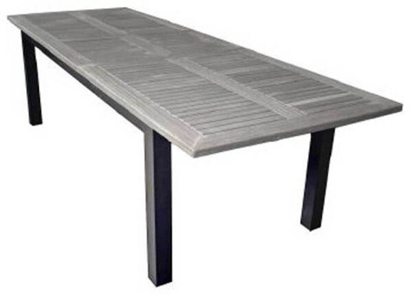Tavolo Rettangolare Allungabile da Giardino 280x100 cm Voghini Monterosso Grigio