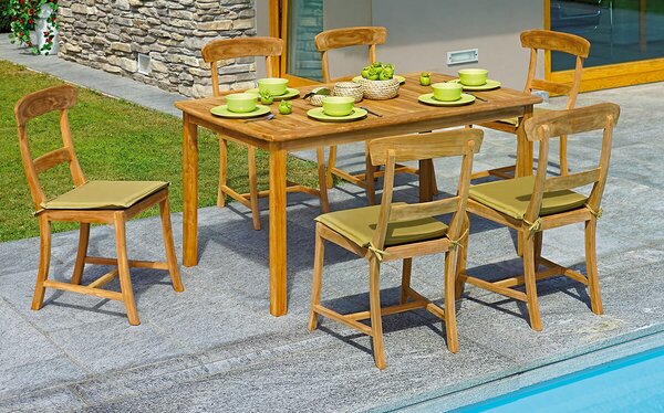 Tavolo Rettangolare da Giardino 150x90 cm in Legno Teak Vorghini Filicudi
