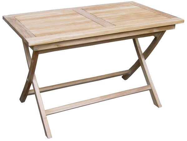 Tavolo Rettangolare Pieghevole da Giardino 120x70 cm in Legno Teak Vorghini Lipari