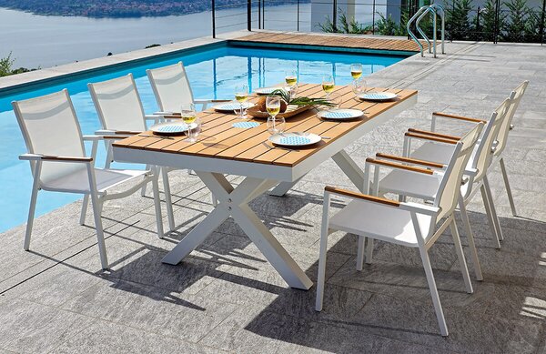 Tavolo Rettangolare da Giardino 200x100 cm in Alluminio Vorghini Baratti