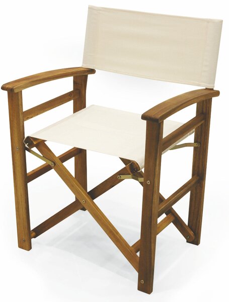 Sedia Regista da Giardino Richiudibile in Legno di Acacia Soriani Bali Beige