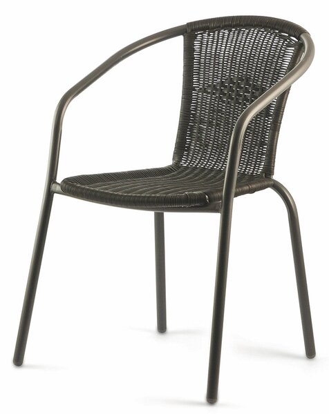 Sedia da Giardino in Polyrattan Soriani Grigio Scuro