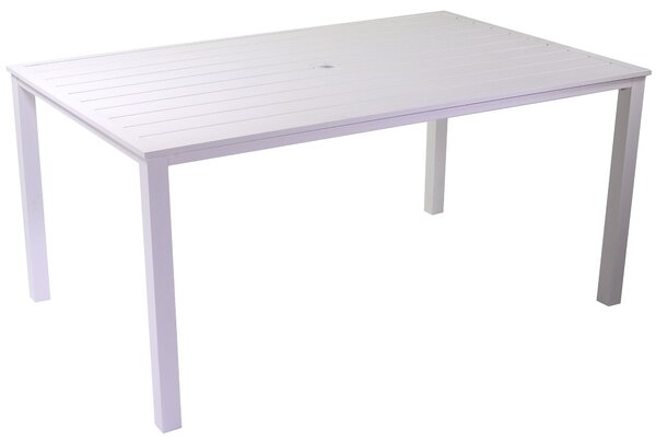 Tavolo Rettangolare da Giardino 152x96 cm in Alluminio Boston Bianco