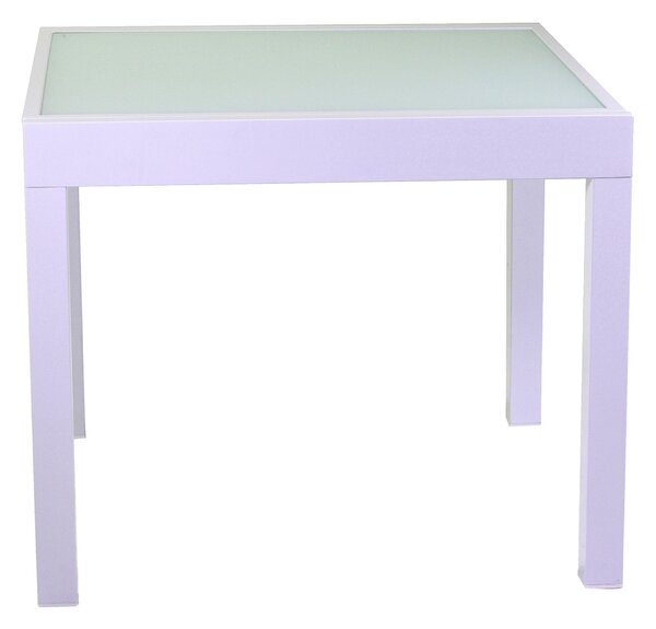 Tavolo Quadrato Allungabile da Giardino 90x90 cm in Alluminio Boise Bianco