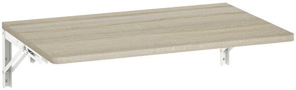 HOMCOM Tavolo pieghevole da parete, 60x40 cm, scrivania sospesa salvaspazio con angoli arrotondati, per home office, soggiorno, camera da letto, cucina, rovere | Aosom Italy