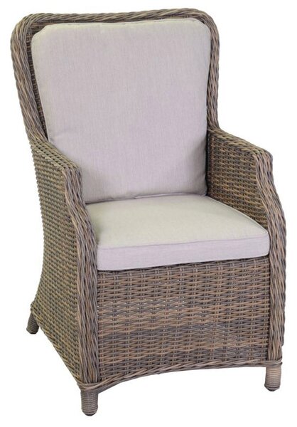 Sedia Poltrona da Giardino in Polyrattan con Cuscini Baltimora