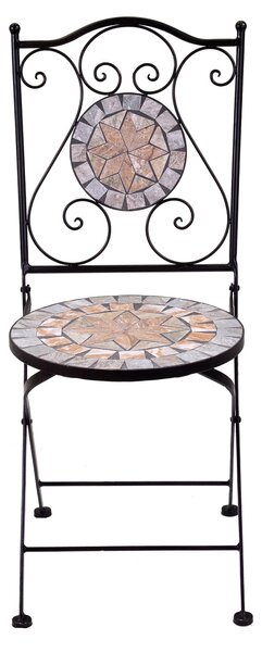 Set da Giardino Pieghevole in Metallo con Tavolo e 2 Sedie Urbino Nero