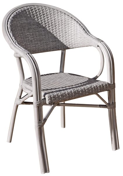 Sedia da Giardino in Alluminio Effetto Legno e Wicker Vorghini Grigio