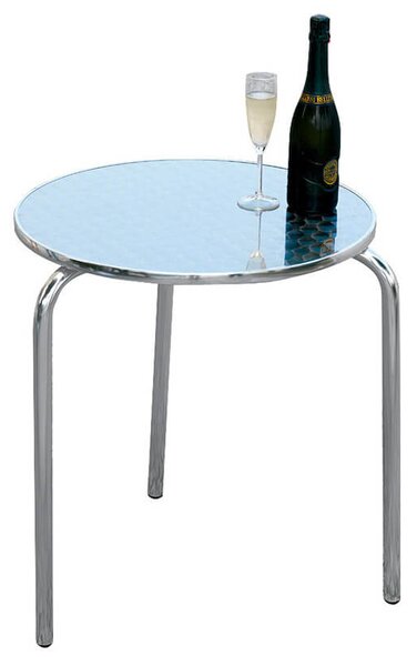 Tavolino Tondo da Giardino Ø60 cm in Alluminio Vorghini Silver