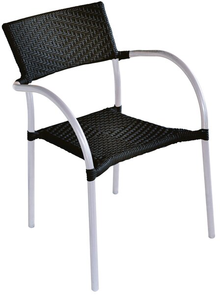 Sedia da Giardino in Alluminio e Wicker Vorghini Contract Nero