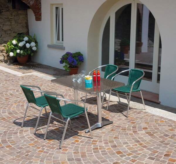 Sedia da Giardino in Alluminio con Filo Plastificato Vorghini Contract Blu