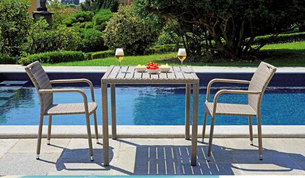 Sedia da Giardino in Alluminio e Wicher Vorghini Cipro Avana
